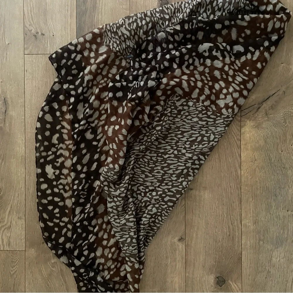 Leopard Print Brown Scarf